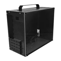 ALAMENGDA V500 Mini počítačová skriňa M-ATX/ITX, priehľadný akrylový bočný panel, rukoväť, podpora GPU 320 mm, čierna 6