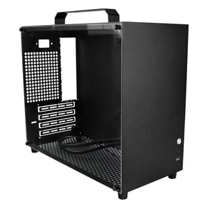 ALAMENGDA V500 mini kućište za računalo M-ATX/ITX, prozirna akrilna bočna stranica, ručka, podrška za GPU od 320 mm, crno