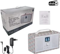 ALANO Hordozható FM/DAB+ Rádió Bluetooth Kapcsolattal, 2.4" TFT Színes Kijelzővel, Dupla Ébresztővel, Retro Virágmintás Fa Dizájn 5