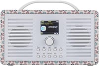 ALANO Hordozható FM/DAB+ Rádió Bluetooth Kapcsolattal, 2.4" TFT Színes Kijelzővel, Dupla Ébresztővel, Retro Virágmintás Fa Dizájn 1
