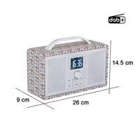 ALANO Prijenosni FM/DAB+ radio s Bluetooth vezom, 2.4" TFT zaslonom u boji, dvostrukim alarmom i retro dizajnom drveta s cvjetnim uzorkom 2