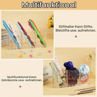 Alaoo Stojan na štetce na make-up 2 ks, priehľadný akrylový organizér, kozmetický úložný box s 3 priehradkami na očné linky, rúže a maskary 5