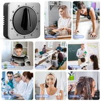 Temporizator de bucătărie mecanic Albayrak pentru gătit – Alarmă sonoră, fără baterii, spate magnetic, oțel inoxidabil, numărătoare inversă 6