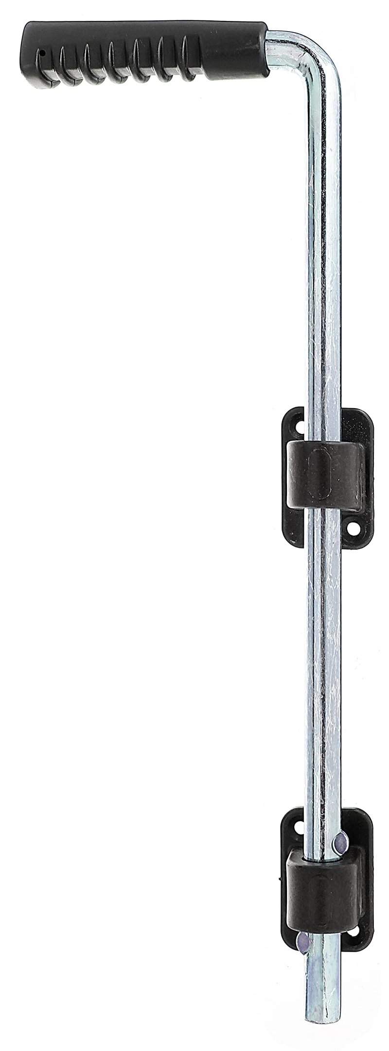 Zăvor de pardoseală Alberts 207021, galvanizat, cu mâner și șurub de ghidare negru - diametru bolț 16 mm, lungime 400 mm, distanță bolț-poartă 40 mm