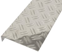 Alberts 462949 Tablă striată din aluminiu, profil L, model diamant, natur, 1000 x 135 x 30 mm 1