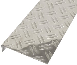 Alberts 462949 Tablă striată din aluminiu, profil L, model diamant, natur, 1000 x 135 x 30 mm