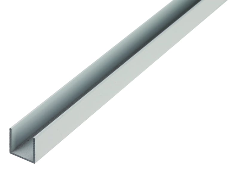 Alberts 475666 aluminijski U-profil prirodni 1000 x 10 x 10 mm potporni profil srebrne boje građevinski profil od lakog metala