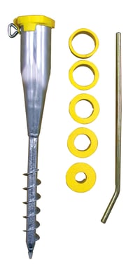 Alberts 610647 Skrutkovateľné puzdro na stĺpiky Ø25-65 mm, 560 mm — chýbajú 3 redukčné krúžky (stav: pozri 2. obrázok) 4