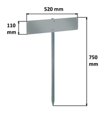 Alberts 690670 Nosač registarske pločice za zabijanje u beton, vruće pocinčan, ukupna visina 750 mm 2