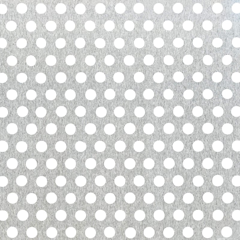 Alberts perforovaný hliníkový plech s okrúhlymi otvormi, prírodný povrch, 120 x 1000 x 0,8 mm
