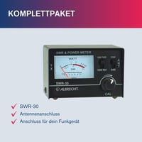 Albrecht SWR-30 PWR merač výkonu a pomeru stojatých vĺn (SWR) na ladenie rádiových antén 1,8 – 200 MHz, kompaktný, čierny, 1 ks 7