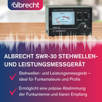 Albrecht SWR-30 PWR merač výkonu a pomeru stojatých vĺn (SWR) na ladenie rádiových antén 1,8 – 200 MHz, kompaktný, čierny, 1 ks 2
