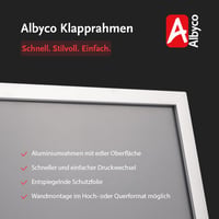 Ramă foto Albyco A3, aluminiu negru, sistem click-clack, 29,7x42 cm, lățime profil 25 mm, ramă pentru postere 8
