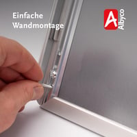 Ramă foto Albyco A3, aluminiu negru, sistem click-clack, 29,7x42 cm, lățime profil 25 mm, ramă pentru postere 9