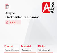 Albyco A4 átlátszó PVC borítófólia 0,18 mm fényes - 100 db 3