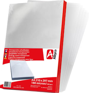 Albyco A4 prozirna PVC folija za uvez 0,18 mm sjajna - 100 kom.