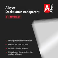 Priehľadné krycie dosky Albyco A4, hrúbka fólie 0,20 mm, väzbové dosky, 100 ks 3