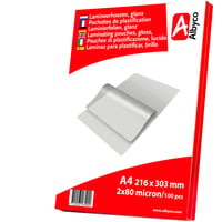 Folie de laminare Albyco A4 216x303 mm, 100 bucăți, 2x80 (160) µm, folie de laminat 1