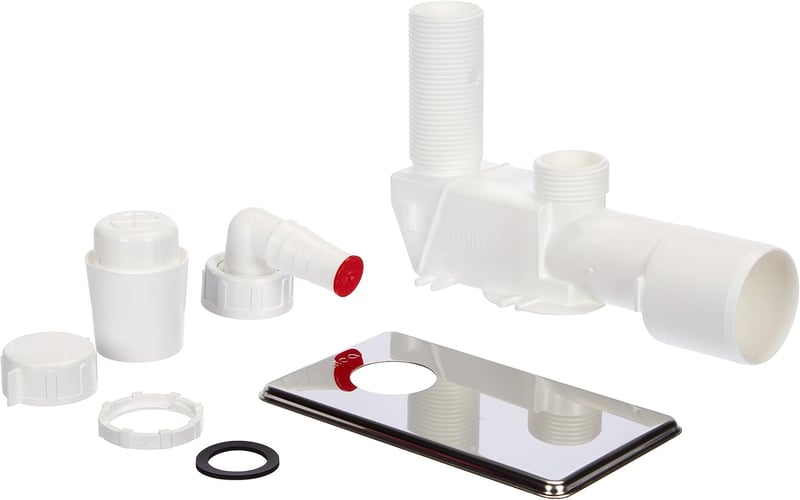 AlcaPlast APS3 Falba építhető mosógép szifon, króm, rozsdamentes acél, 50 mm, 95°C hőállóság, EN274 szabvány szerinti