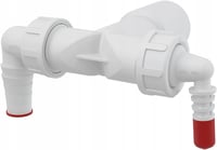 Alcaplast P156Z Dupla Csatlakozó DN40/32 és 8-23 Visszacsapó Szeleppel Fali Szereléshez Átlátszó Műanyag 1