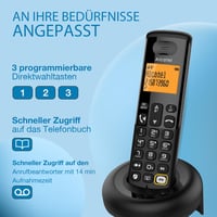 Bezdrôtový telefón Alcatel E260 S Voice DECT so záznamníkom, veľkým podsvieteným displejom, hlasitým odposluchom, blokovaním hovorov, čierny 4