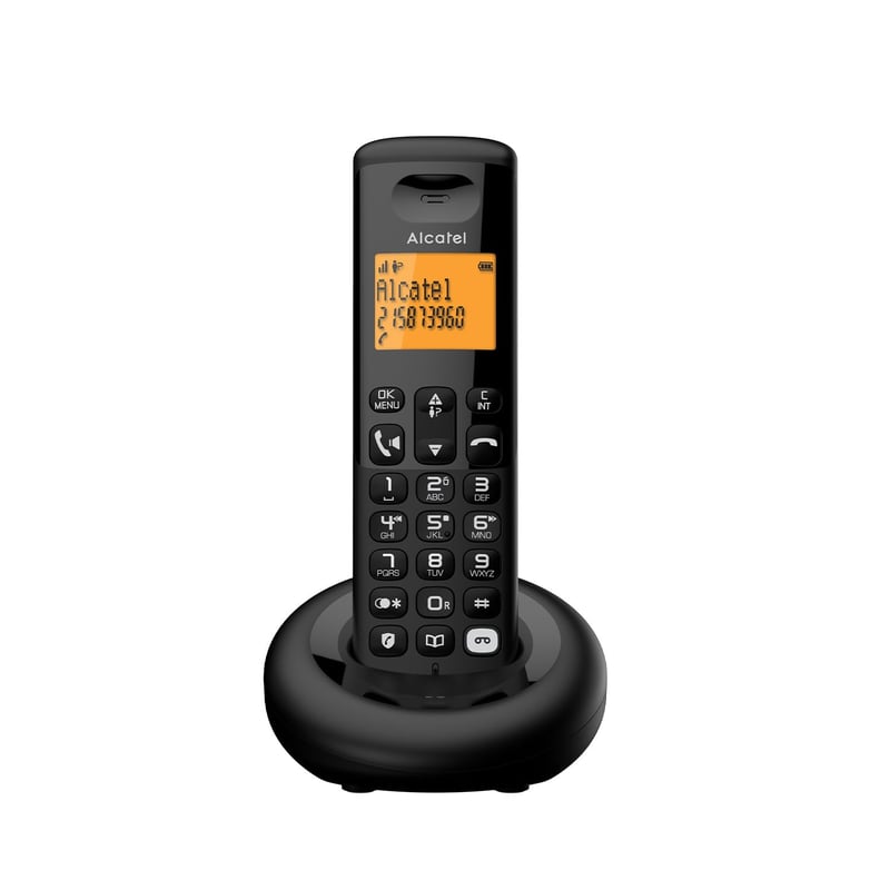 Bezdrôtový telefón Alcatel E260 S Voice DECT so záznamníkom, veľkým podsvieteným displejom, hlasitým odposluchom, blokovaním hovorov, čierny