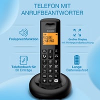 Telefon fără fir DECT Alcatel E260 S Voice Duo cu robot telefonic - 2 receptoare - ecran mare cu iluminare de fundal - blocare apeluri - negru 2