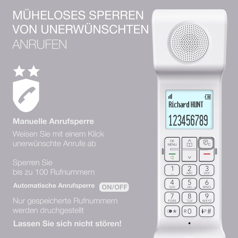 Alcatel ePure Iconic DECT vezeték nélküli telefon fehér vintage design
