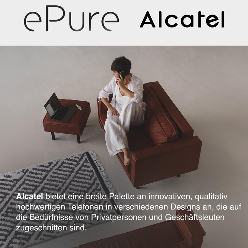Alcatel ePure Iconic DECT vezeték nélküli telefon fehér vintage design