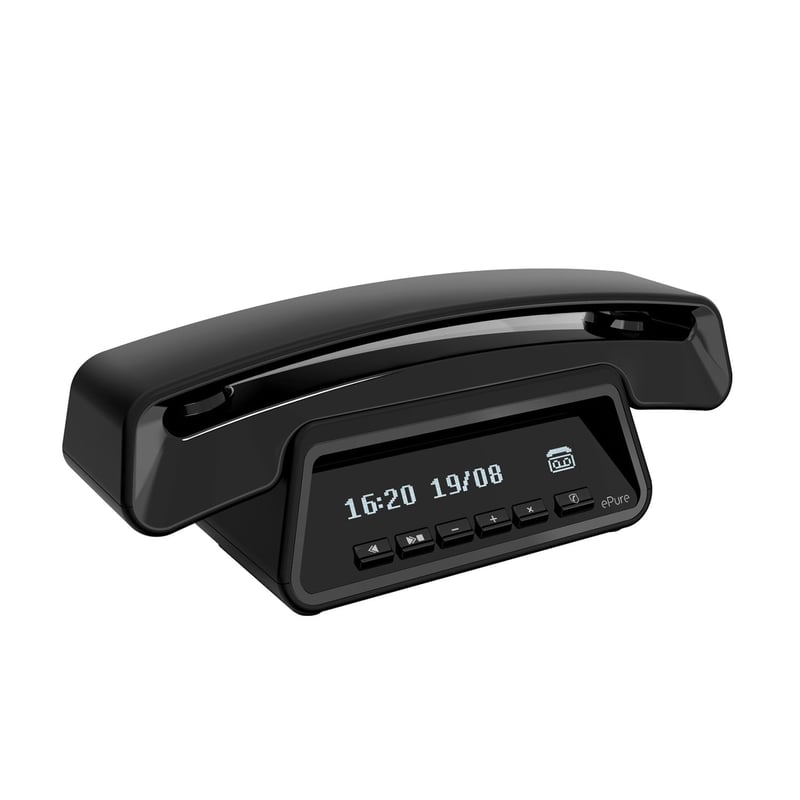 Telefon fix fără fir Alcatel ePure Premium DECT cu robot telefonic, hands-free, blocare apeluri, design vintage, negru