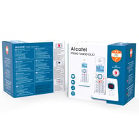 Bezdrôtový telefón Alcatel F530 Voice Duo, bielo-modrý, so záznamníkom, hlasitým odposluchom, blokovaním hovorov, veľkým displejom a 2 tlačidlami rýchlej voľby 2
