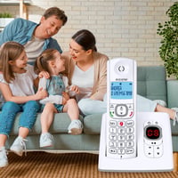 Bezdrôtový telefón Alcatel F530 Voice Trio DECT so záznamníkom, 3 slúchadlami, 2 tlačidlami rýchlej voľby, bielo-sivý 4