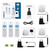 Bezdrôtový telefón Alcatel F530 Voice Trio DECT so záznamníkom, 3 slúchadlami, 2 tlačidlami rýchlej voľby, bielo-sivý 5