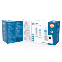 Bezdrôtový telefón Alcatel F530 Voice Trio DECT so záznamníkom, 3 slúchadlami, 2 tlačidlami rýchlej voľby, bielo-sivý 2