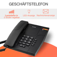 Káblový kancelársky telefón Alcatel Temporis 180 PRO - čierny - tlačidlo stlmenia, ovládanie hlasitosti, spätné volanie, možnosť montáže na stenu aj na stôl 2
