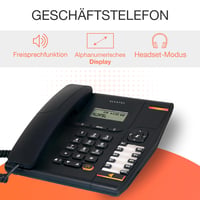 Analógový/DECT stolový telefón Alcatel Temporis 580 PRO – čierny, alfanumerický displej, 10 tlačidiel rýchlej voľby, identifikácia volajúceho, tlačidlo stlmenia, nastaviteľný 2