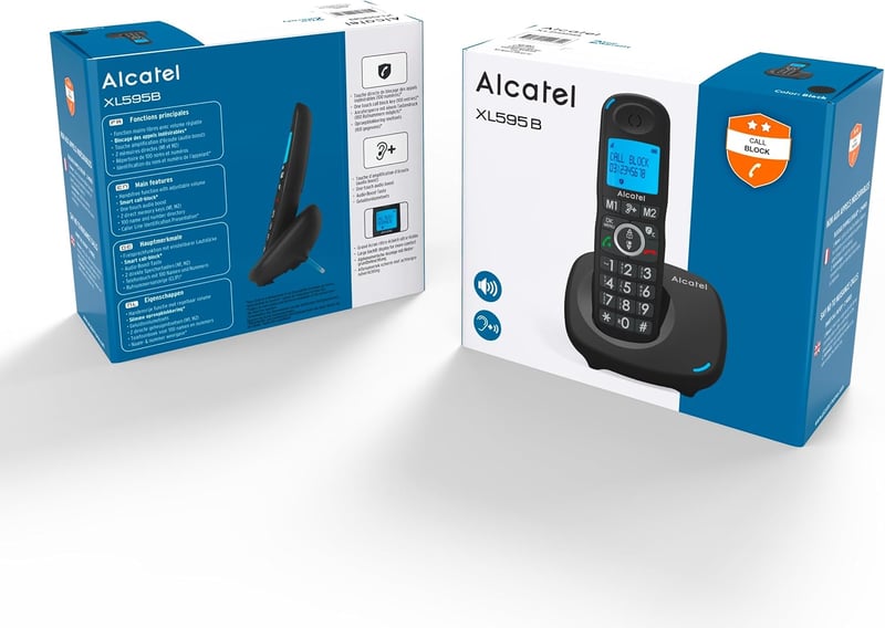 Alcatel XL595 B Vezeték nélküli telefon nagy gombokkal és kijelzővel - xl, SOLO/WITHOUT REPONDER
