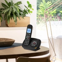 Telefon fără fir Alcatel XL595 Voice Trio Negru cu 3 receptoare, robot telefonic, butoane mari și blocare apeluri 4