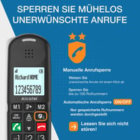 Alcatel XL685 bezdrôtový stolný DECT telefón pre seniorov - veľké tlačidlá, zosilnenie zvuku, handsfree, blokovanie hovorov, XL displej - čierny 4