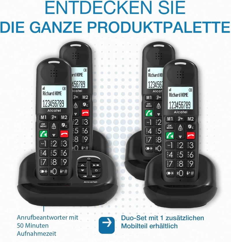 Alcatel XL685 Voice DECT Vezeték Nélküli Telefon Időseknek Nagy Gombokkal - 1 Kombiniert