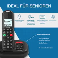 Bezdrôtový telefón Alcatel XL685 Voice Duo DECT so záznamníkom, 2 slúchadlá – čierny 2