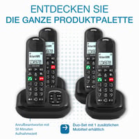 Bezdrôtový telefón Alcatel XL685 Voice Duo DECT so záznamníkom, 2 slúchadlá – čierny 5