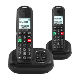 Alcatel XL685 Voice Duo DECT vezeték nélküli telefon üzenetrögzítővel, 2 kézibeszélő - fekete