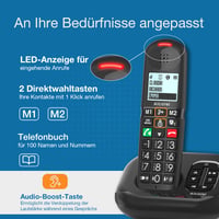 Bezdrôtový telefón Alcatel XL685 Voice Duo DECT so záznamníkom, 2 slúchadlá – čierny 3