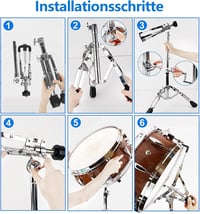 aleawol Állítható Dobszínpad 40-55 cm, Duplán Merevített Snare Drum Stand Acél Nyelvdobhoz 7