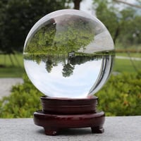 Aleawol K9 kristalna kugla 150 mm, prozirna magična kugla za iscjeljivanje, leća za fotografiranje s drvenim stalkom, za meditaciju, proricanje i dekoraciju 1