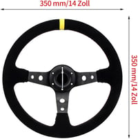 aleawol Motorsport Verseny Kormány 350mm Univerzális Autó Tuning Fekete 2