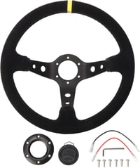 aleawol Motorsport Verseny Kormány 350mm Univerzális Autó Tuning Fekete 6
