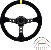 aleawol Motorsport Verseny Kormány 350mm Univerzális Autó Tuning Fekete 7