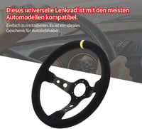 aleawol Motorsport Verseny Kormány 350mm Univerzális Autó Tuning Fekete 5